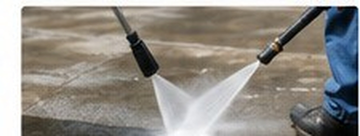 Pressure washing concrete
